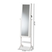 Baxton Studio Ryoko Modern and Contemporary White Finished Wood Jewelry Armoire with Mirror - JC568-WHC-White