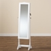 Baxton Studio Madigan Modern and Contemporary White Finished Wood Jewelry Armoire with Mirror - JC465B-WH-White