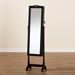 Baxton Studio Madigan Modern and Contemporary Black Finished Wood Jewelry Armoire with Mirror - JC465B-BK-BLACK