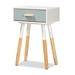 Baxton Studio Ilana Modern Transitional Oak Brown Finished and Multi-Colored Wood 1-Drawer Nightstand