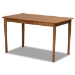 Baxton Studio Theresa Mid-Century Modern Greyish Beige Fabric Upholstered and Walnut Brown Finished Wood 5-Piece Dining Set - BBT5390-Greyish Beige/Walnut-5PC Dining Set