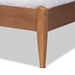 Baxton Studio Lenora Mid-Century Modern Grey Fabric Upholstered and Walnut Brown Finished Wood Queen Size Platform Bed - MG0077S-Light Grey/Walnut-Queen