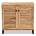 Baxton Studio Coolidge Modern and Contemporary Oak Brown Finished Wood 2-Door Shoe Storage Cabinet - FP-01LV-Wotan Oak
