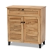Baxton Studio Coolidge Modern and Contemporary Oak Brown Finished Wood 1-Drawer Shoe Storage Cabinet