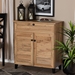 Baxton Studio Coolidge Modern and Contemporary Oak Brown Finished Wood 1-Drawer Shoe Storage Cabinet - FP-02LV-Wotan Oak