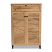 Baxton Studio Coolidge Modern and Contemporary Oak Brown Finished Wood 5-Shelf Shoe Storage Cabinet - FP-03LV-Wotan Oak