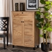 Baxton Studio Coolidge Modern and Contemporary Oak Brown Finished Wood 5-Shelf Shoe Storage Cabinet - FP-03LV-Wotan Oak