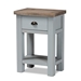 Baxton Studio Hastin Classic and Traditional Two-Tone Grey and Antique Brown Finished Wood 1-Drawer End Table