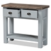 Baxton Studio Hastin Classic and Traditional Two-Tone Grey and Antique Brown Finished Wood 2-Drawer Console Table - JY20B122-Grey-Console