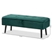 Baxton Studio Caine Modern and Contemporary Green Velvet Fabric Upholstered and Dark Brown Finished Wood Storage Bench - FZD020108-Green Velvet-Bench
