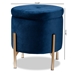 Baxton Studio Malina Contemporary Glam and Luxe Navy Blue Velvet Fabric Upholstered and Gold Finished Metal Storage Ottoman - FZD200335-Navy Blue Velvet-Ottoman