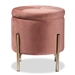 Baxton Studio Malina Contemporary Glam and Luxe Pink Velvet Fabric Upholstered and Gold Finished Metal Storage Ottoman - FZD200335-Blush Pink Velvet-Ottoman