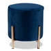 Baxton Studio Thurman Contemporary Glam and Luxe Navy Blue Velvet Fabric Upholstered and Gold Finished Metal Ottoman - FZD190717-Navy Blue Velvet-Ottoman