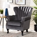 Baxton Studio Relena Classic and Traditional Grey Velvet Fabric Upholstered and Dark Brown Finished Wood Armchair - 904-Shiny Velvet Grey-Chair