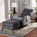 Baxton Studio Belden Modern and Contemporary Grey Velvet Fabric Upholstered and Black Metal 2-Piece Recliner Chair and Ottoman Set - T-3-Velvet Grey-Chair/Footstool Set
