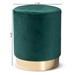 Baxton Studio Chaela Contemporary Glam and Luxe Green Velvet Fabric Upholstered and Gold Finished Metal Ottoman - FZD020219-Green Velvet-Ottoman