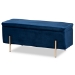 Baxton Studio Rockwell Contemporary Glam and Luxe Navy Blue Velvet Fabric Upholstered and Gold Finished Metal Storage Bench
