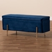 Baxton Studio Rockwell Contemporary Glam and Luxe Navy Blue Velvet Fabric Upholstered and Gold Finished Metal Storage Bench - FZD0223-Navy Blue Velvet-Bench