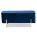 Baxton Studio Rockwell Contemporary Glam and Luxe Navy Blue Velvet Fabric Upholstered and Gold Finished Metal Storage Bench - FZD0223-Navy Blue Velvet-Bench
