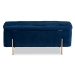 Baxton Studio Rockwell Contemporary Glam and Luxe Navy Blue Velvet Fabric Upholstered and Gold Finished Metal Storage Bench - FZD0223-Navy Blue Velvet-Bench
