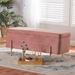 Baxton Studio Rockwell Contemporary Glam and Luxe Blush Pink Velvet Fabric Upholstered and Gold Finished Metal Storage Bench - FZD0223-Blush Pink Velvet-Bench