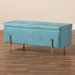 Baxton Studio Rockwell Contemporary Glam and Luxe Sky Blue Velvet Fabric Upholstered and Gold Finished Metal Storage Bench - FZD0223-Light Blue Velvet-Bench
