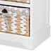 Baxton Studio Rianne Modern Transitional White Finished Wood 3-Basket Storage Unit - TLM1802-White-3 Baskets