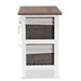 Baxton Studio Terena Modern Transitional Two-Tone Walnut Brown and White Finished Wood 2-Basket Storage Unit - TLM1812-White/Brown-2 Baskets