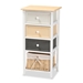 Baxton Studio Adonis Mid-Century Modern Transitional Multi-Colored Wood 3-Drawer Storage Unit with Basket
