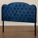 Baxton Studio Clovis Modern and Contemporary Navy Blue Velvet Fabric Upholstered King Size Headboard - Clovis-Navy Blue Velvet-HB-King