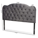 Baxton Studio Clovis Modern and Contemporary Grey Velvet Fabric Upholstered Queen Size Headboard - Clovis-Grey Velvet-HB-Queen