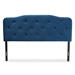 Baxton Studio Gregory Modern and Contemporary Navy Blue Velvet Fabric Upholstered Queen Size Headboard - Gregory-Navy Blue Velvet-HB-Queen