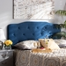 Baxton Studio Gregory Modern and Contemporary Navy Blue Velvet Fabric Upholstered King Size Headboard - Gregory-Navy Blue Velvet-HB-King