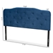 Baxton Studio Gregory Modern and Contemporary Navy Blue Velvet Fabric Upholstered Full Size Headboard - Gregory-Navy Blue Velvet-HB-Full