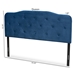 Baxton Studio Gregory Modern and Contemporary Navy Blue Velvet Fabric Upholstered Queen Size Headboard - Gregory-Navy Blue Velvet-HB-Queen