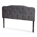 Baxton Studio Gregory Modern and Contemporary Grey Velvet Fabric Upholstered Full Size Headboard