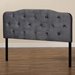 Baxton Studio Gregory Modern and Contemporary Grey Velvet Fabric Upholstered Full Size Headboard - Gregory-Grey Velvet-HB-Full