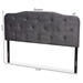 Baxton Studio Gregory Modern and Contemporary Grey Velvet Fabric Upholstered King Size Headboard - Gregory-Grey Velvet-HB-King