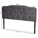 Baxton Studio Gregory Modern and Contemporary Grey Velvet Fabric Upholstered King Size Headboard - Gregory-Grey Velvet-HB-King