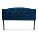 Baxton Studio Leone Modern and Contemporary Navy Blue Velvet Fabric Upholstered Queen Size Headboard - Leone-Navy Blue Velvet-HB-Queen