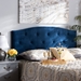 Baxton Studio Leone Modern and Contemporary Navy Blue Velvet Fabric Upholstered Full Size Headboard - Leone-Navy Blue Velvet-HB-Full