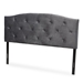 Baxton Studio Leone Modern and Contemporary Grey Velvet Fabric Upholstered Queen Size Headboard