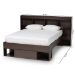Baxton Studio Dexton Modern and Contemporary Dark Brown Finished Wood Queen Size Platform Storage Bed - SEBED13031026-Modi Wenge-Queen
