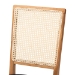 Baxton Studio Idris Mid-Century Modern Black Fabric Upholstered and Oak brown Finished 2-Piece Rattan Dining Chair Set - SK9004-Oak-DC-2PK