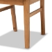 Baxton Studio Idris Mid-Century Modern Black Fabric Upholstered and Oak brown Finished 2-Piece Rattan Dining Chair Set - SK9004-Oak-DC-2PK