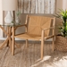 Baxton Studio Delaney Mid-Century Modern Oak Brown Finished Wood and Hemp Accent Chair - SK9143-Oak-CC