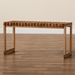 Baxton Studio Kaleb Rustic Mid-Century Modern Oak Brown Finished Wood Bench - SK9113-Oak-Bench