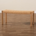 Baxton Studio Pacari Rustic Transitional Oak Brown Finished Wood and Hemp Accent Bench - SK9138-Oak-Bench
