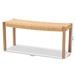 Baxton Studio Pacari Rustic Transitional Oak Brown Finished Wood and Hemp Accent Bench - SK9138-Oak-Bench