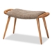 Baxton Studio Banner Mid-Century Modern Light Brown Fabric Upholstered and Oak Brown Finished Wood Accent Bench